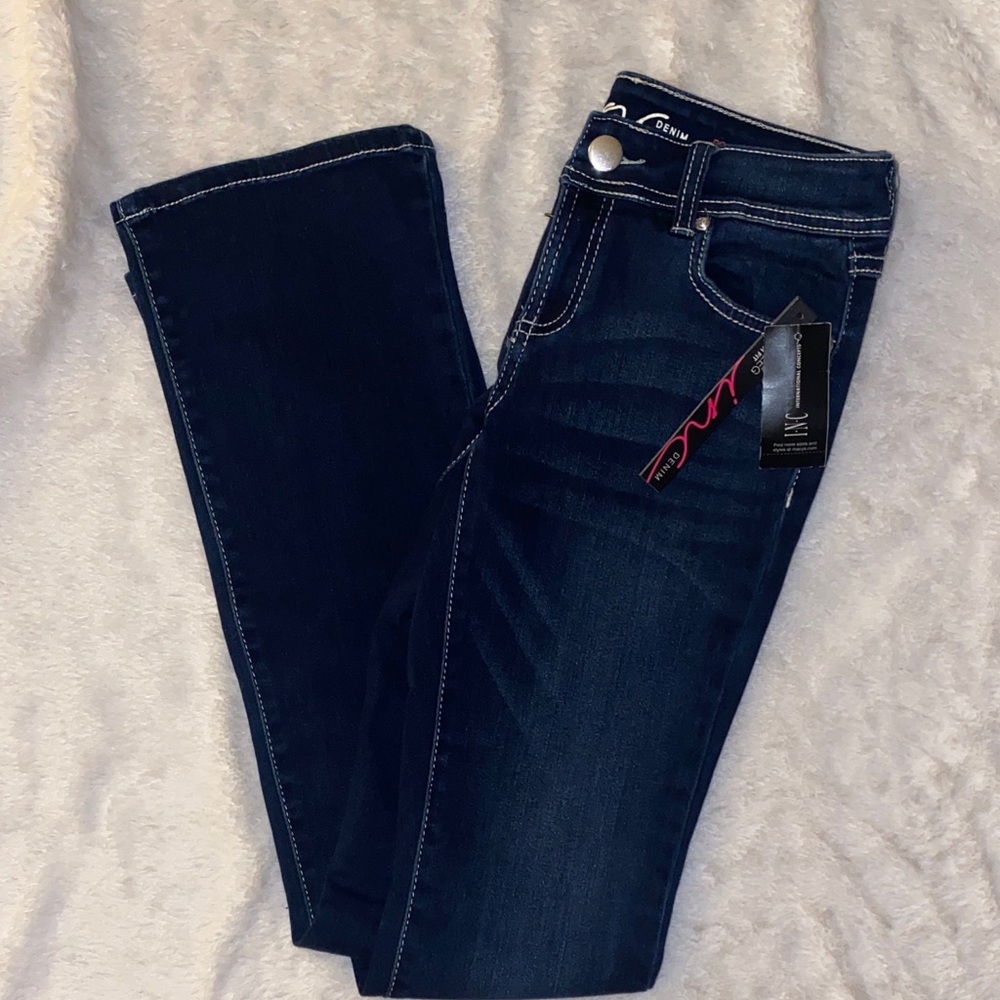 NWT INC International Concepts Women's Dark Blue Straight Leg Jeans - Picture 6 of 9